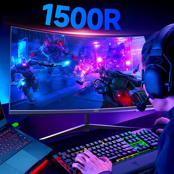 ZZA 32 Inch Monitor,1440p,2K 165Hz, 1ms Response Time,Computer Monitor FreeSync & G-Sync, HDR10, 122% sRGB Coverage, DP/HDMI, PC Monitor VESA Mount Compatible