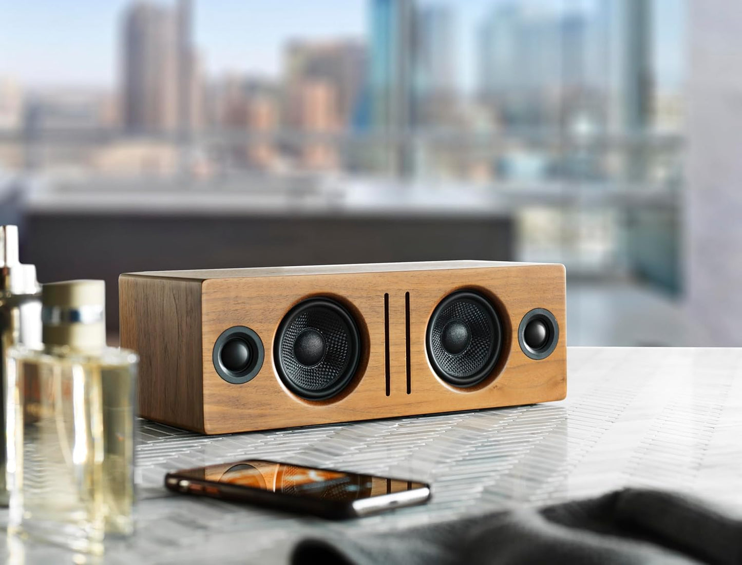 Audioengine All in One A2+ (B2) Portable Wireless Speaker - Audio with Lossless aptX Bluetooth and Analog Audio Input for Phone, Tablet, and Computers
