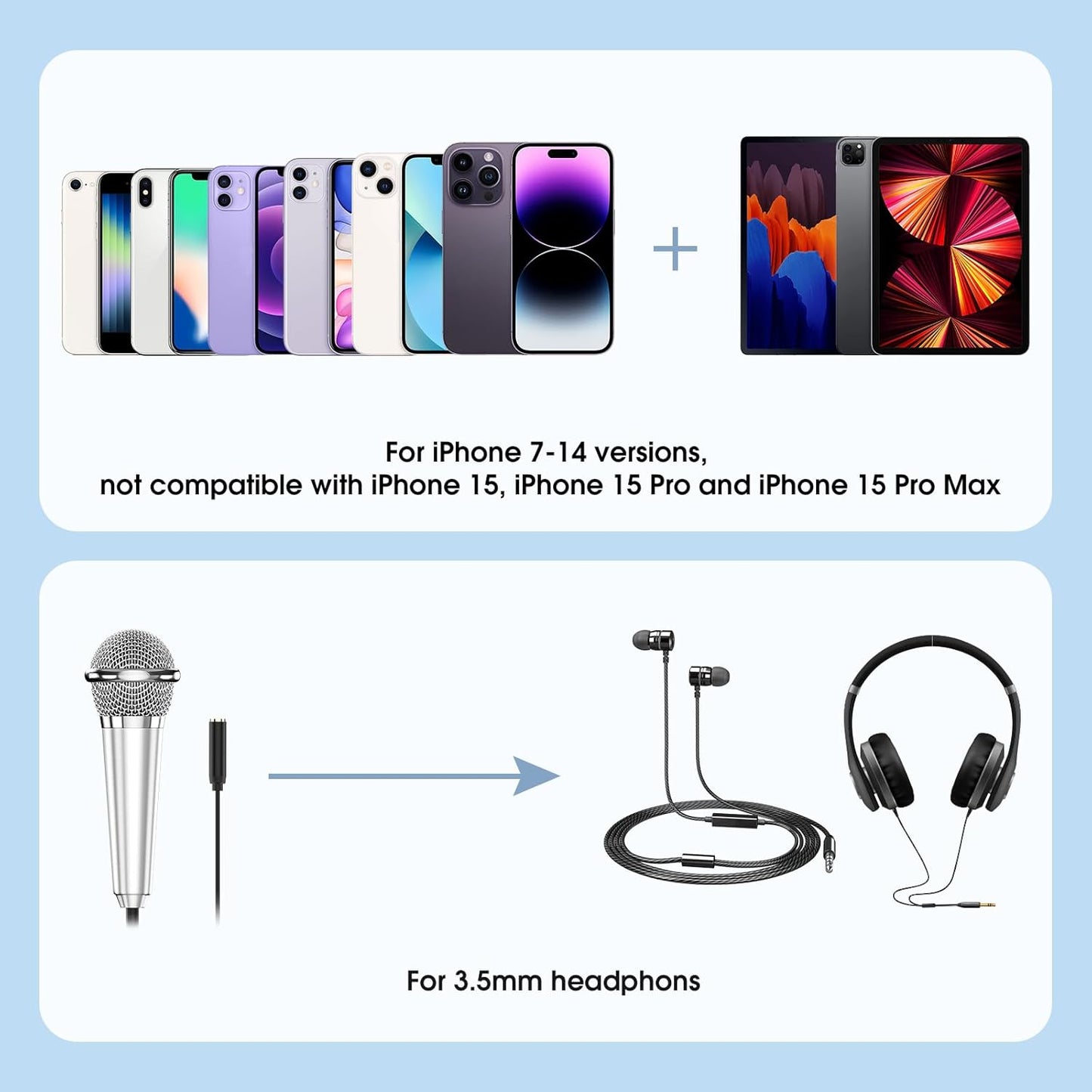 Mini Microphone for iPhone iPad Small ASMR Tiny Microphone for Voice Video Recording Singing, Vlogging, Podcasting YouTube (1 PCS Rose Golden)