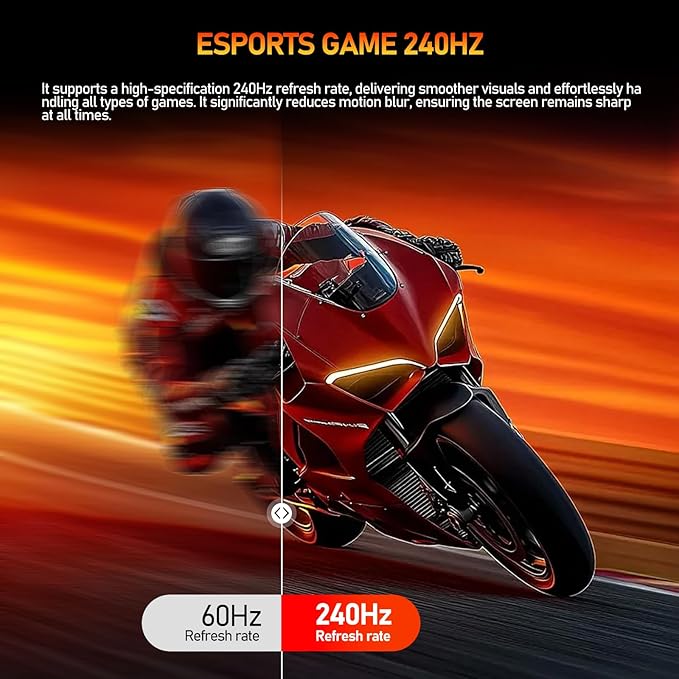 Gawfolk 49 inch Ultra-Wide Curved 1500R Gaming Computer Monitor, DQHD(5120×1440), 240Hz, 1MS, FreeSync, 120% sRGB, Height Adjustable PC Screen, HDMI2.1 & DP1.4, Compatible Wall Mount 100*100mm-Black