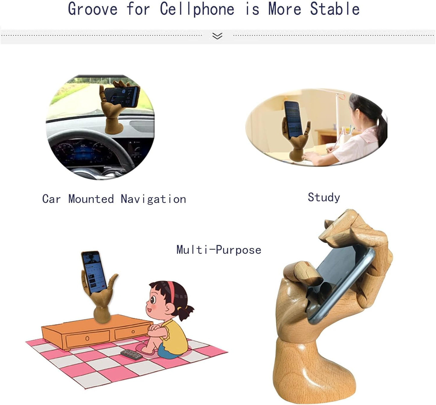 Mannequin Hand, Cell Phone Stand,Phone Holder,Phone Stand for Desk,maniquin Wooden Hand,poseable Figure,Wood Hand,Cell Phone Stand,Female Hand of Left for Mobile Phone.