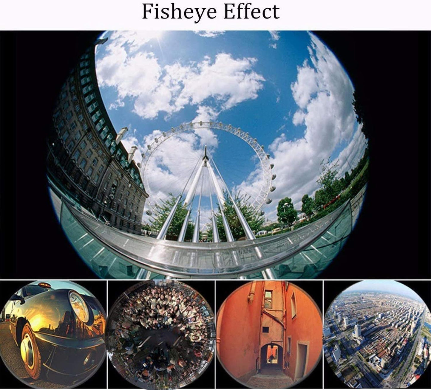 3 in 1 Cell Phone Camera Lens Kit Wide Angle Macro Fisheye Lens Universal for Smart Phones iPhone Samsung Android Black
