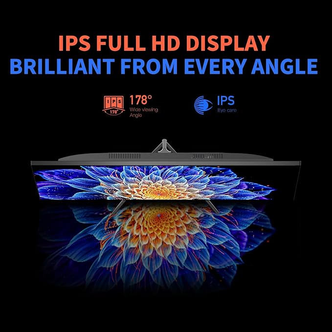 24 Inch FHD IPS Gaming Monitor, 180Hz, 1ms, HDMI VGA Ports VESA Compatible, Tilt Adjustable, Borderless Design, Multi-Screen Capability, AMD FreeSync & G-Sync Compatible, Build-in Speakers