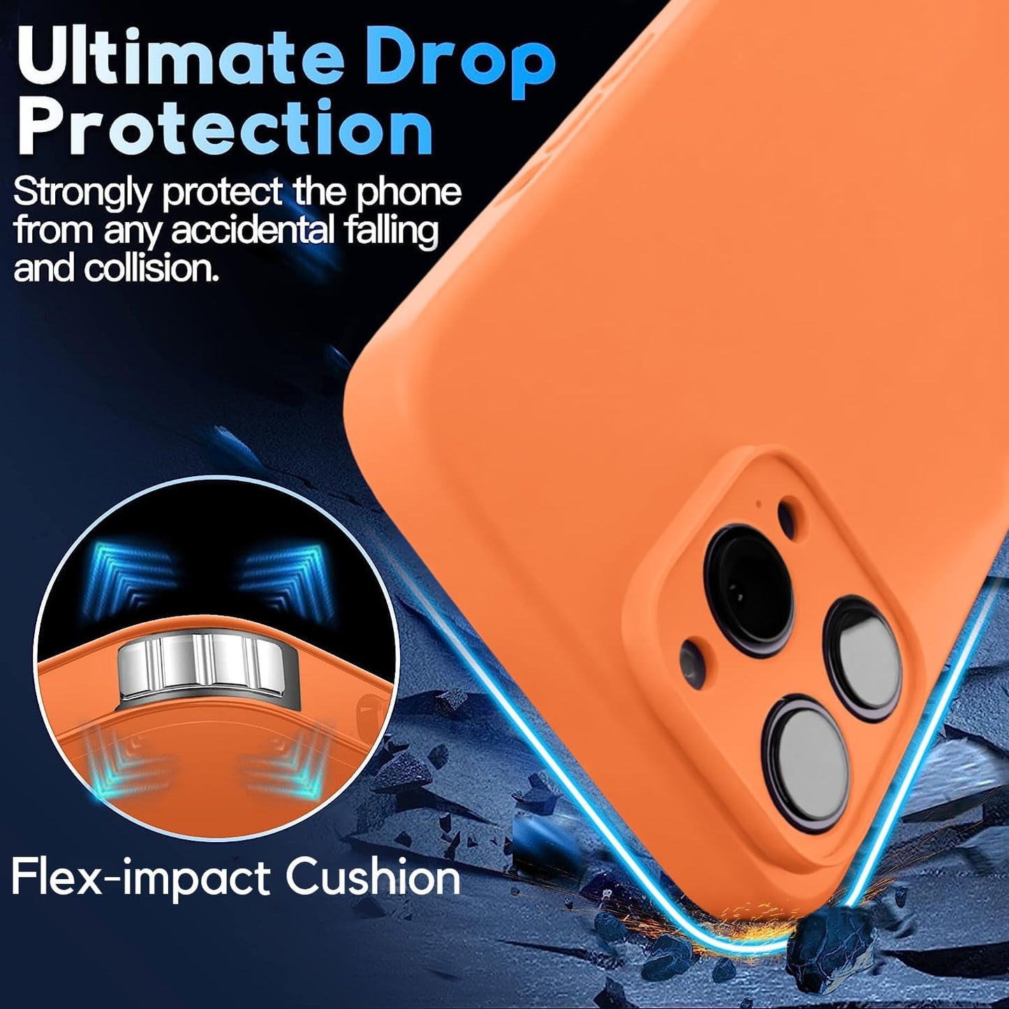 Blaspins Crossbody Lanyard Strap Case for iPhone 13, Neck Cross Body, Adjustable Holder Removable, Drop Protection Shockproof, Hands-Free Silicone Case Cover 6.1 inch, 150 cm Strap, iP13 - Orange