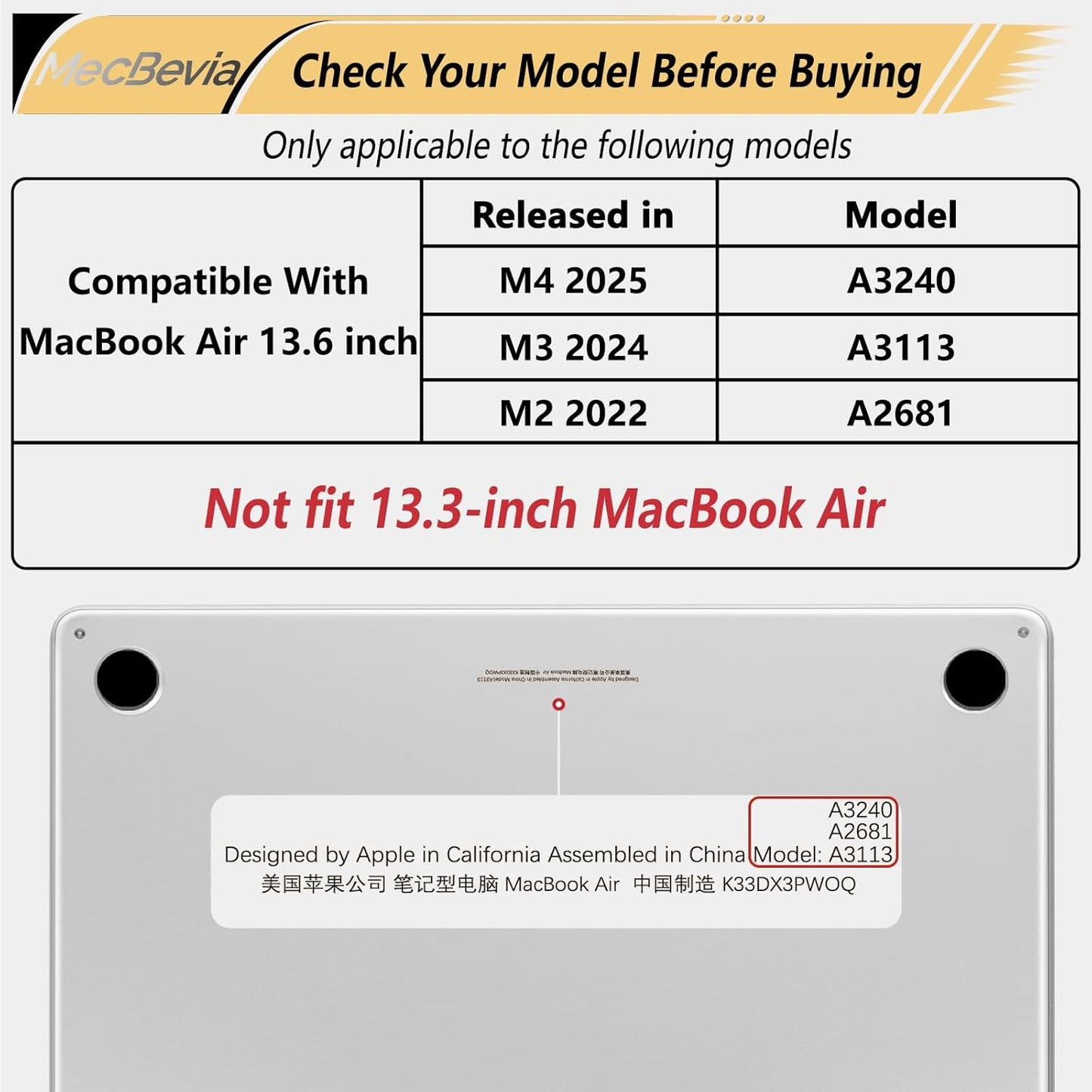Compatible with MacBook Air 13.6 inch Case, M4 A3240/M3 A3113/M2 A2681 (Released 2025 to 2022), Hard Shell, Keyboard Cover, Screen Protector, Webcam Cover & Type-C Adapter, Vector Flower2
