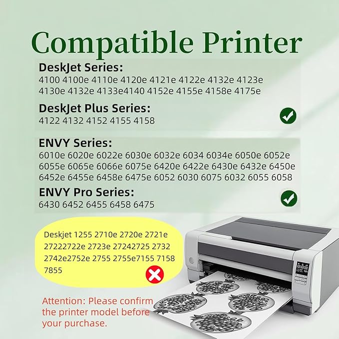 67XXL Black Ink Cartridge Replacement for HP Deskjet 4100 4100e 4152e 4155 4155e Envy 6000 6055e 6055 6400 6458 6458e 6452 6455e Printers (2 Black)
