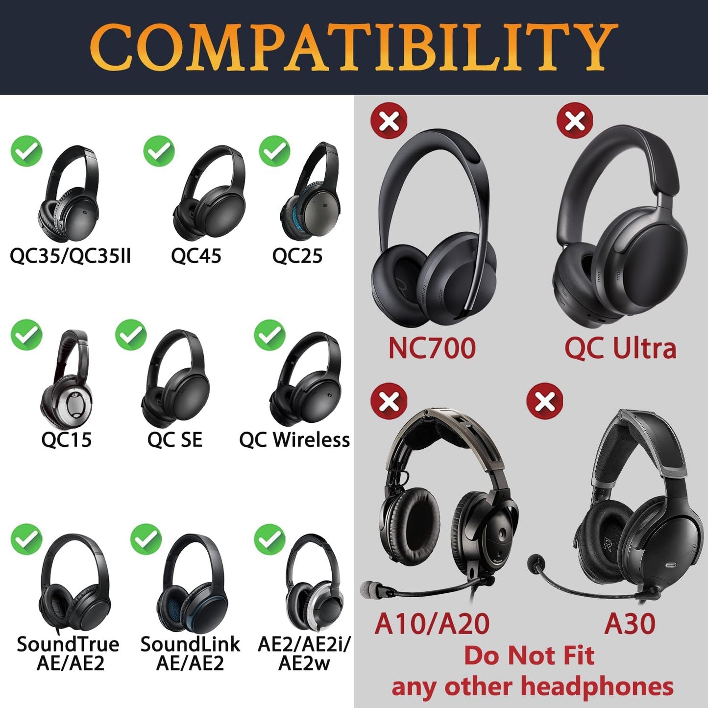 SOULWIT Silicone Ear Pads Cover Protector for Bose QuietComfort QC15 QC25 QC2 QC35 QC45/Ae2 Ae2i Ae2w/SoundTrue & SoundLink AE Headphones Cushions, Sweatproof, Easily Washable - Blue Dusk