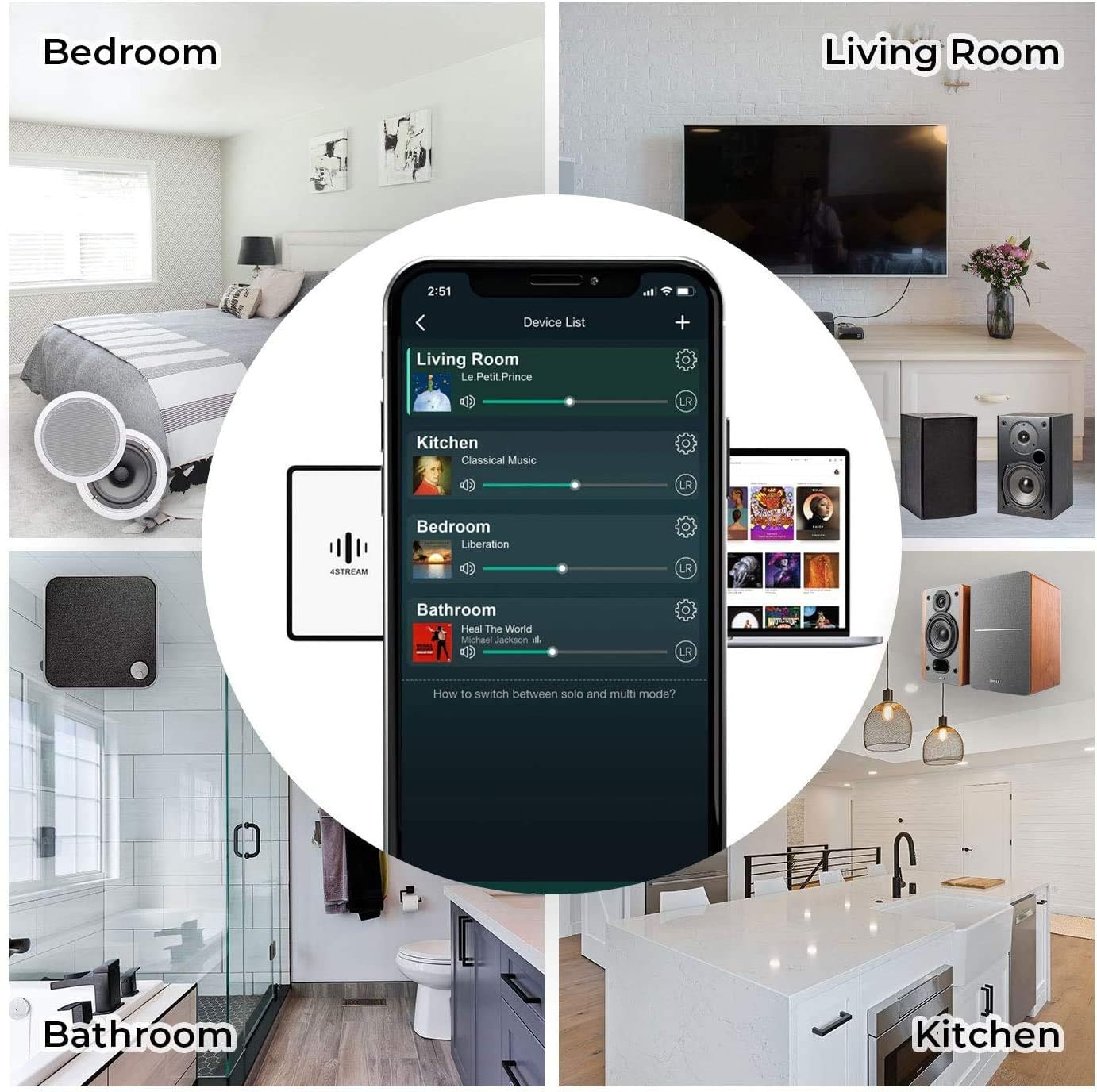Arylic Up2stream A50+ WiFi &Bluetooth Amplifier with Airplay and Subwoofer Output, TPA3116 Stereo System, HiFi Multiroom/Multi-Zone Synchronized Audio, Wireless Stereo Amplifier