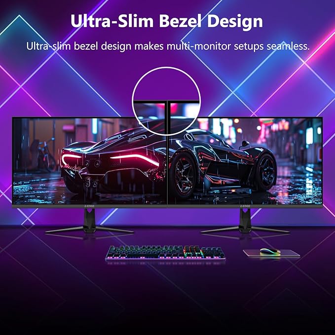 Z-Edge 27 Inch 240Hz Gaming Monitor, 2K QHD 1440P, Fast IPS Computer Monitor, 1ms MPRT, 120% sRGB, 400nits, UG27QS 2X DP 1.4 Ports and 2X 2.0 HDMI Ports
