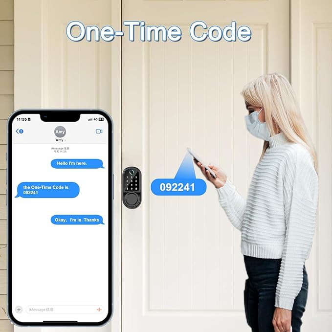Smart Fingerprint Door Lock, Keyless Entry Door Lock with App Control, Digital Electronic Touchscreen Keypad Deadbolt, Biometric Smart Locks for Front Door