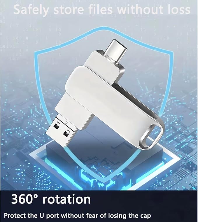 4TB Portable External SSD Flash Drive, Type-C USB 3.0/2.0 Compatible, High-Speed Memory Storage (4, TB)