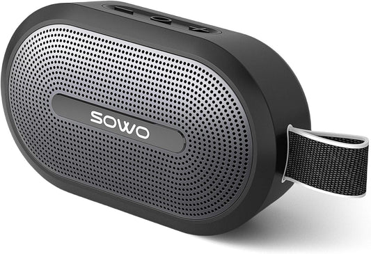 SOWO Wireless Portable Small Speaker, Ultra Magnetic Bluetooth Speaker for Golf Cart, Coverless IP67 Waterproof, 24 H Playtime, Pro Sound, Clip Hanging Design for Outdoor, Indoor - Black