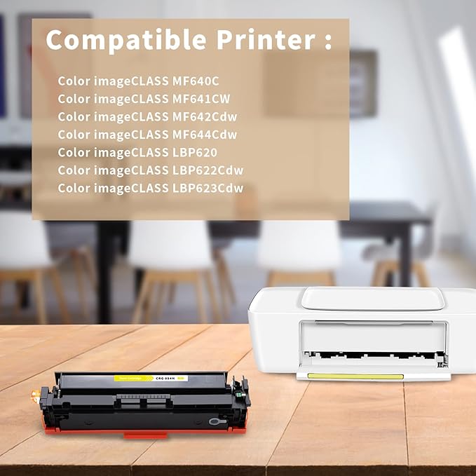 XJI 054H High Capacity Compatible Toner Cartridges Replacement for Canon 054 H, for Color imageCLASS MF641CW MF642Cdw MF644Cdw LBP622Cdw Laser Printer Ink(4 Pack, Black Cyan Magenta Yellow)