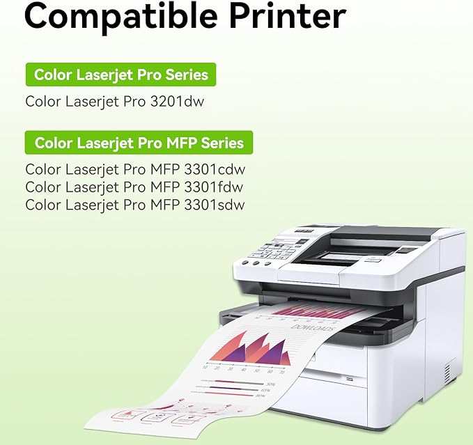 218X Toner Cartridges 4 Pack Compatible Replacement for HP 218X 218A Toner Color LaserJet Pro 3201dw MFP 3301fdw 3301sdw 3301cdw Printer (Black/Cyan/Yellow/Magenta)