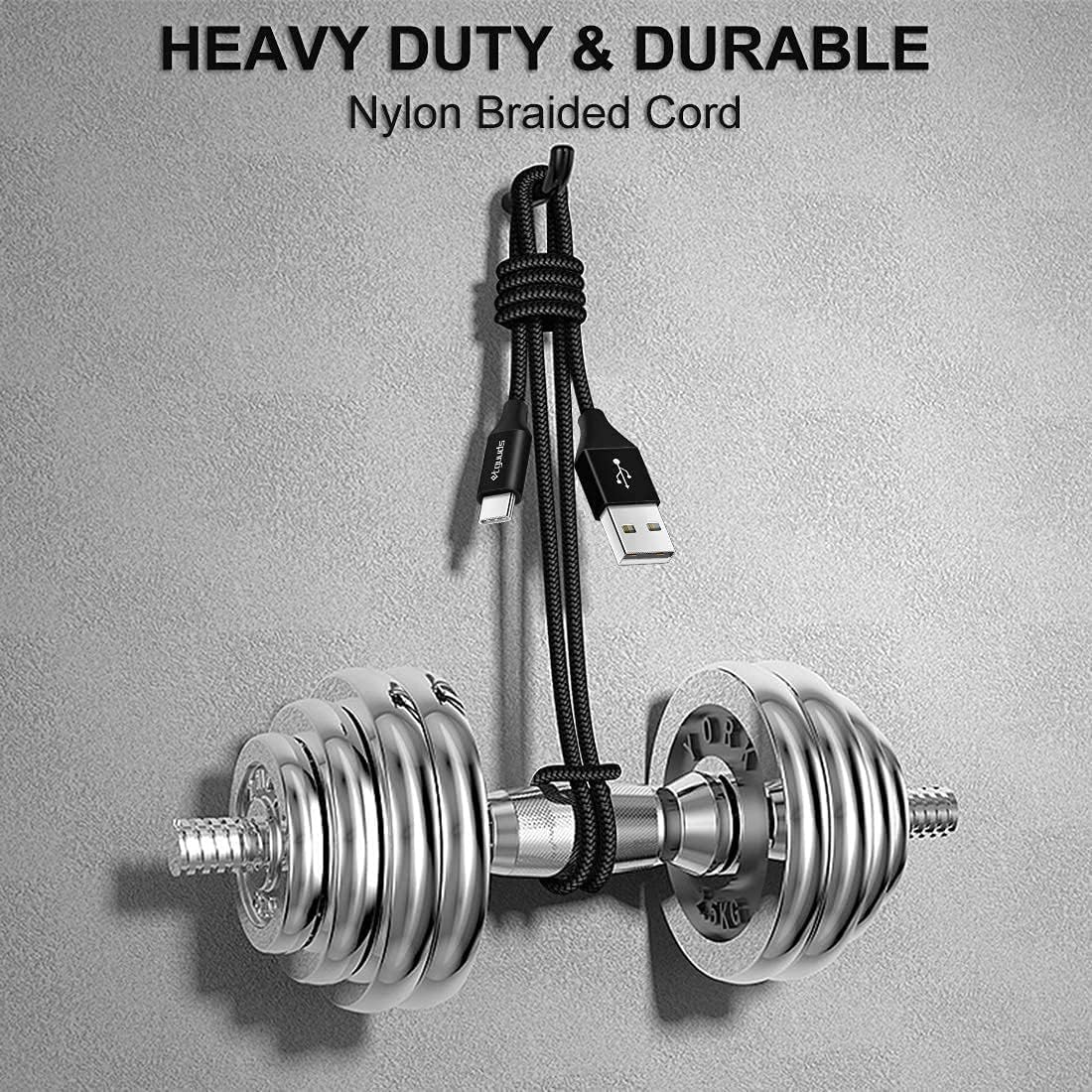 Long USB C Cable [12ft, 2-Pack], etguuds Fast Charging USB A to Type C Charger Cable Braided for Samsung Galaxy S22 S21 S20 Ultra 5G S10 S10E S9 Note 20 10 9, A10e A20 A33 A32 A50 A70, LG, Moto, Pixel