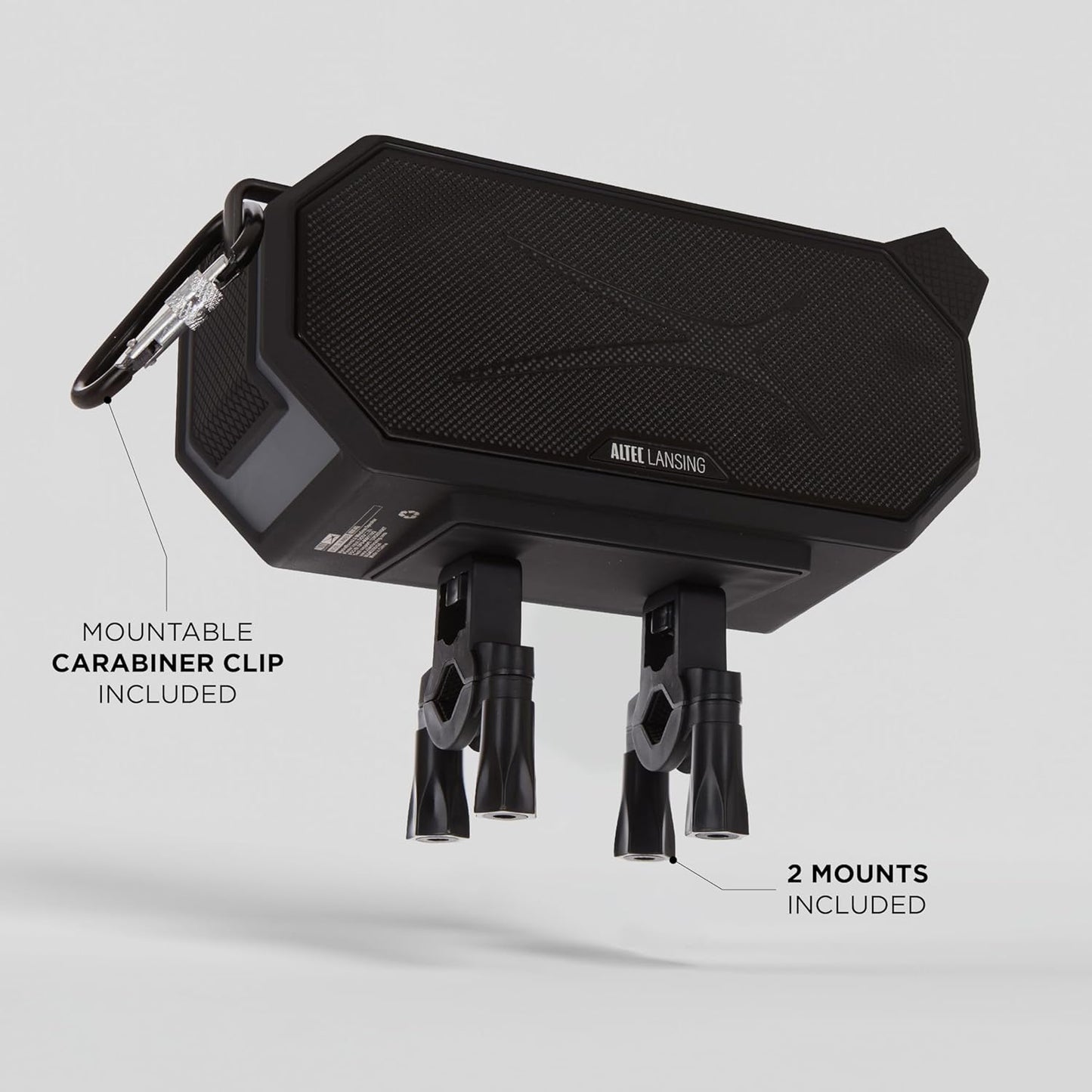 Altec Lansing Portable Bluetooth Speaker HYDRABOOM 2.0, 32W Output Power, 16Hr Playtime, Party Sync, Qi Wireless Charging, Everything-Proof, Voice Assistant Compatible - Black