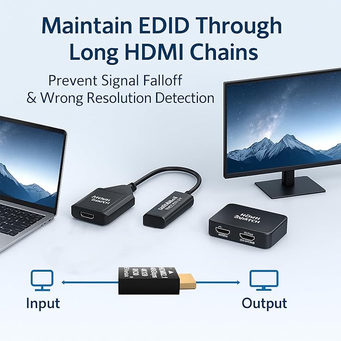 4K 120Hz HDMI 2.1 Dummy Plug EDID Emulator – High-Resolution Virtual Display Adapter for PC, VR Headsets & Crypto Mining, Supports 8K@30Hz / 4K@120Hz Headless Ghost HDMI Display Dongle (1 Pack)