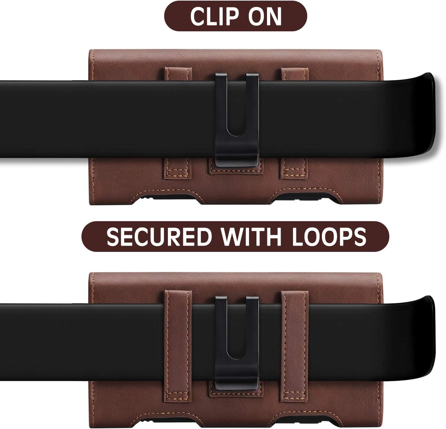 BECPLT for Galaxy S25 Ultra S24+ S23 Ultra Holster Leather Carrying Cell Phone Holder Belt Clip Holster Case Pouch Brown
