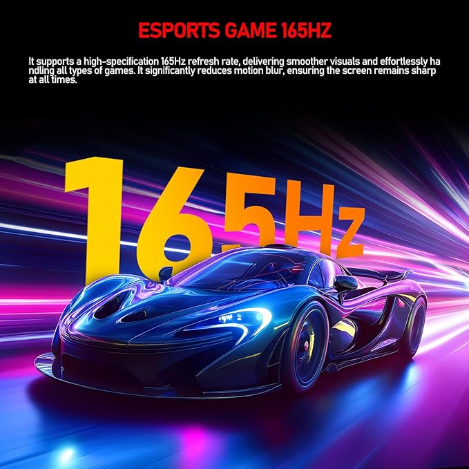 Gawfolk 49 inch Ultra-Wide Curved 1500R Gaming Computer Monitor, DQHD(5120×1440), 165Hz, 1MS, FreeSync, 120% sRGB, Height Adjustable PC Screen, HDMI2.1 & DP1.4, Compatible Wall Mount 100*100mm- Black