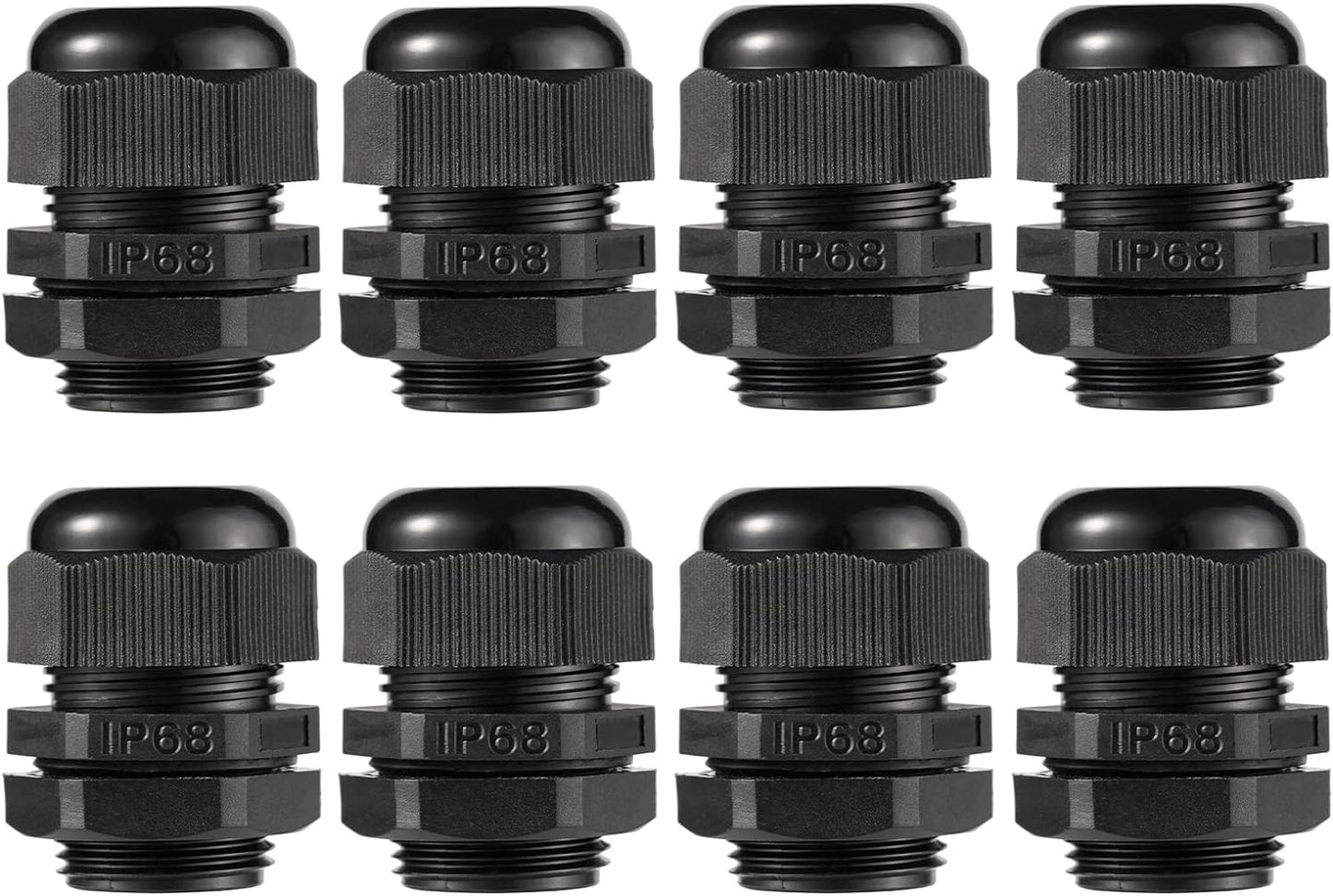 PENGLIN Cable Glands 1" NPT Nylon Cable Connector, Strain Relief Cord Connector, IP68 Waterproof Adjustable Locknut(1 Inch (8-Pack))
