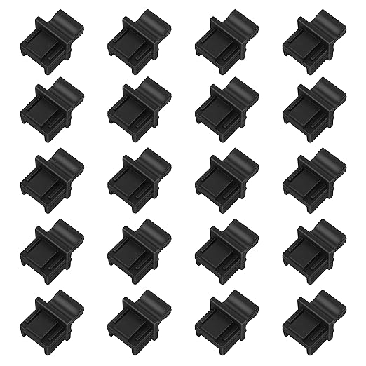 RJ45 Dust Covers Caps Ethernet Port Plugs Suitable for Open Slot on Network Switch Silicone 20pcs/Pack