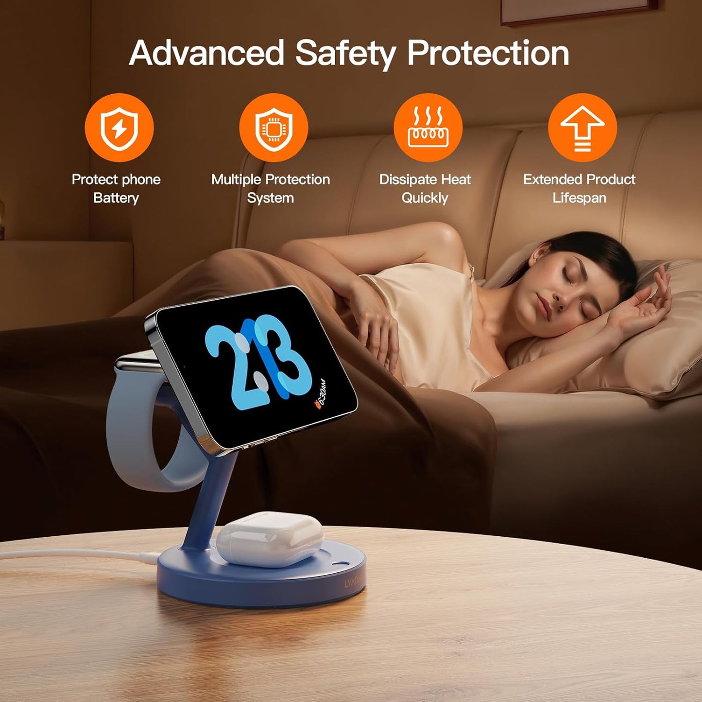 2025 3 in 1 Charging Station for Apple iPhone AirPods Watch with Mag-Safe Charger Wireless Charger Stand for iPhone 16 15 14 13 12 Series AirPods iWatch Series - Gifts for Wife & Husband