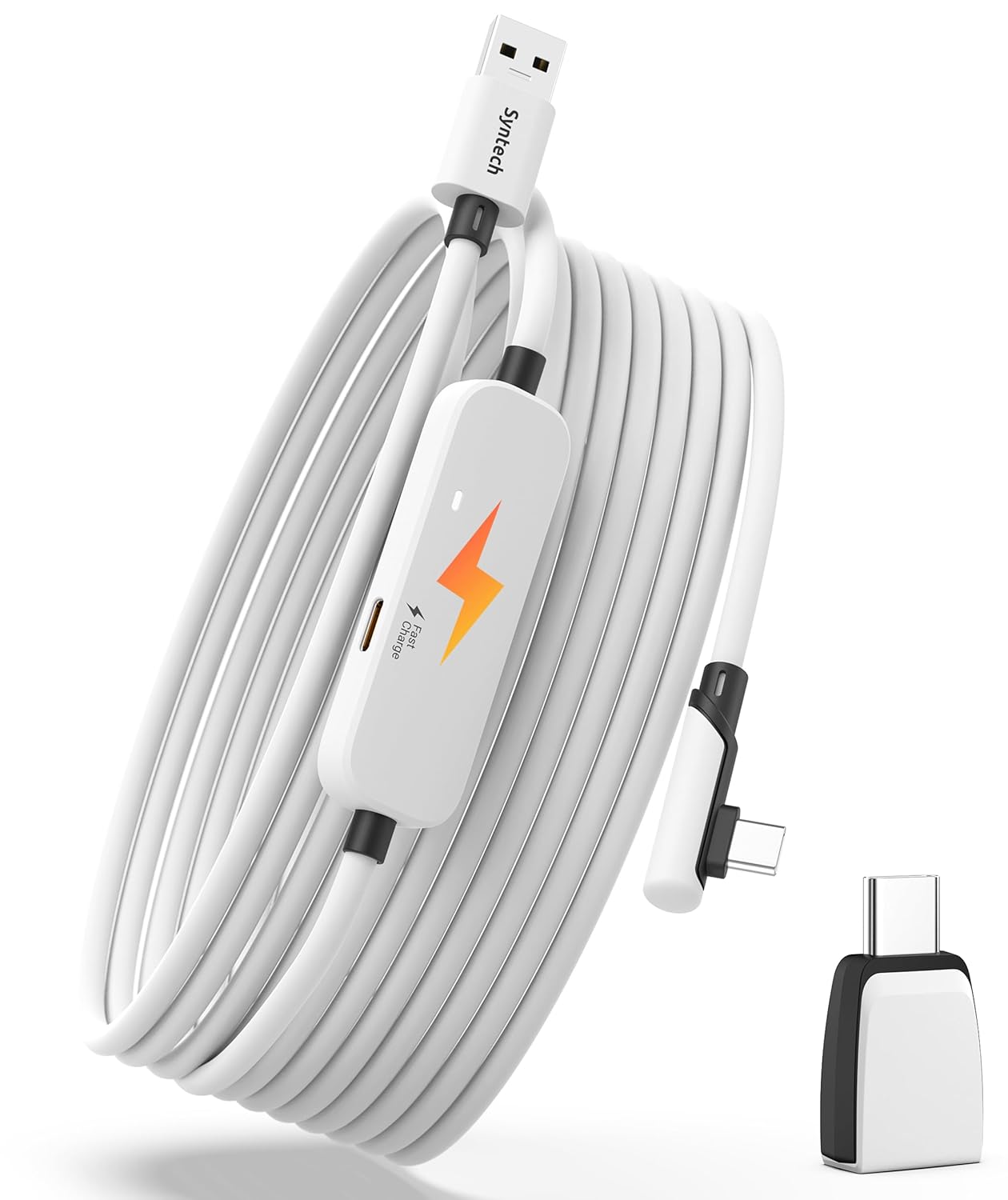 Syntech Link Cable with Charging 16FT Compatible with Oculus/Meta Quest 3S/3 Accessories, Quest2/Pro, Pico4, Next-Gen VR Cable with USB 3.0 A to C Adapter for SteamVR, Charge & Link Simultaneously
