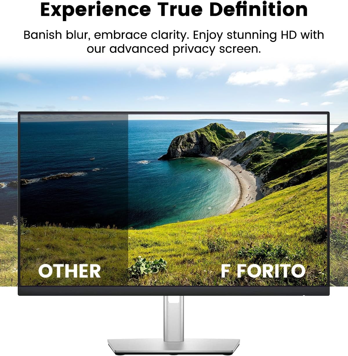 F FORITO 27 Inch 16:9 360°Privacy Screen Protector for Computer Monitor, Removable Eye Protection Anti Blue Light Anti Glare Computer Screen Privacy Shield for All 27" Widescreen Monitors