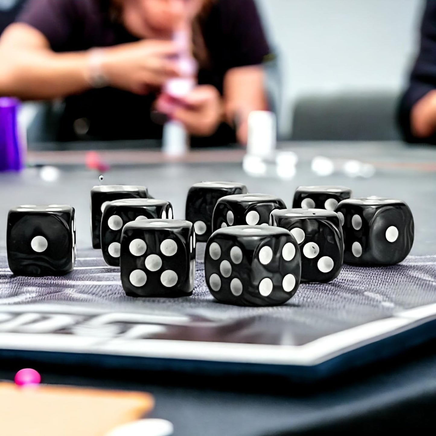 Luck Lab 10 Piece D6 Dice Pack - Acrylic Dice for RPG MTG DND Dice Table Games and Board Games (Black Pearl)