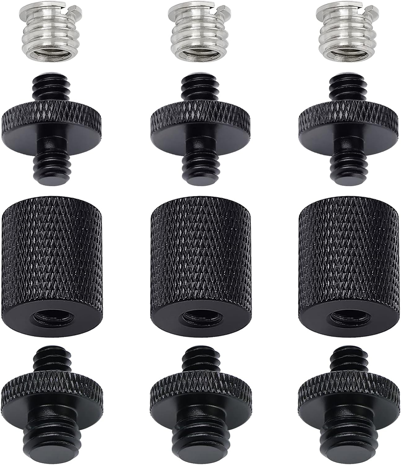 12 Pcs 1/4" & 3/8" Camera Screw Adapter Set - DSLR, GoPro, Flash & Light Stand Mounts