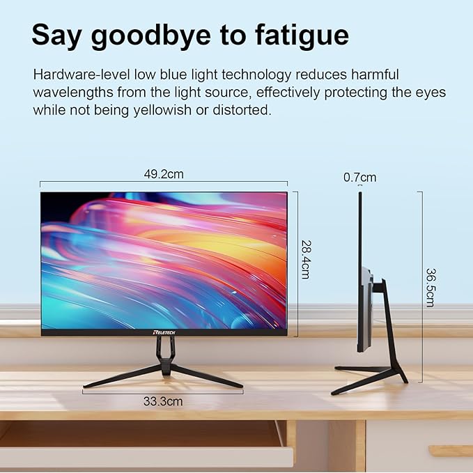 21.5-inch Full HD (1920 x 1080) Gaming Office Monitor,100Hz, 100% sRGB,VA Panels Computer Monitor, VESA 75 * 75mm Compatible, 3000:1 Contrast Ratio, HDMI & VGA Ports (R21 Luma)