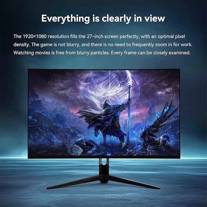 27" Full HD (1920 x 1080) Gaming Monitor Fast-IPS Panel AMD FreeSync Support,Up to 100Hz Refresh sRGB 72% 1000:1 Contrast Ratio VESA 100 * 100mm Compatible HDMI & VGA Ports (R27 Core)
