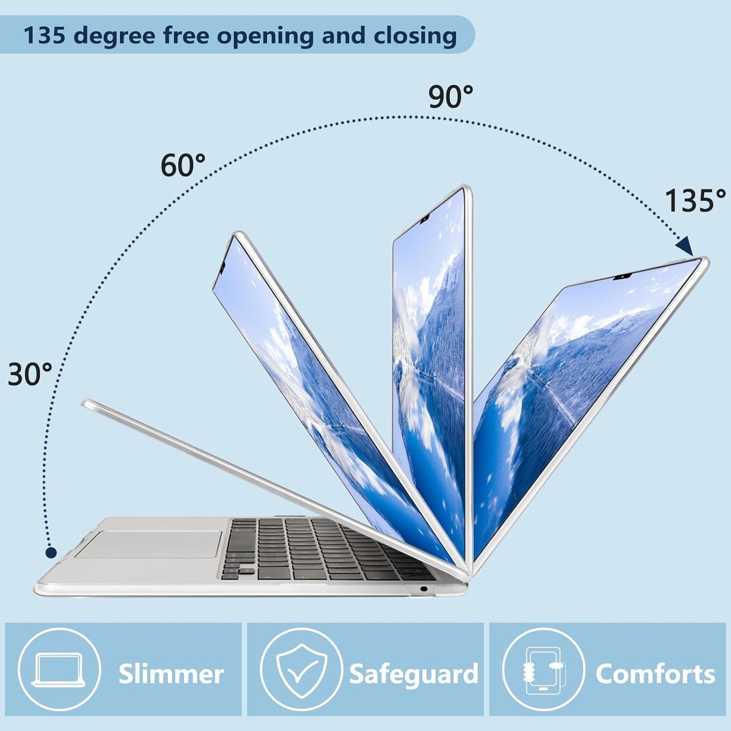 Compatible with MacBook Air 13.6 inch Case, M4 A3240/M3 A3113/M2 A2681 (Released 2025 to 2022), Hard Shell, Keyboard Cover, Screen Protector, Webcam Cover & Type-C Adapter, Pink Bows