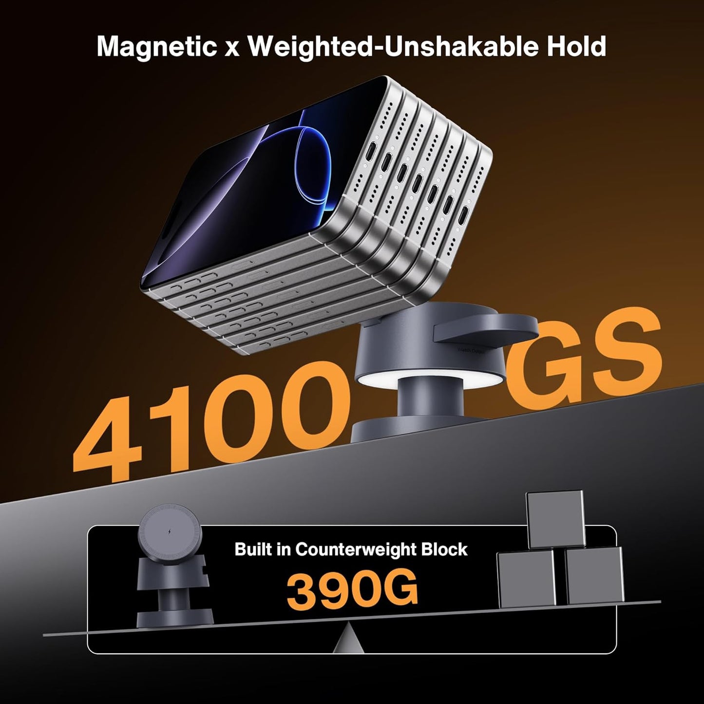 iVANKY 4 in 1 Wireless Charging Station with Night-Lamp for MagSafe Magnetic Charger Travel Stand, 3-in-1 Fast Charge for iPhone 17-11, for Apple iWatch, Airpods（Dual C-Port 100W Adapter Included