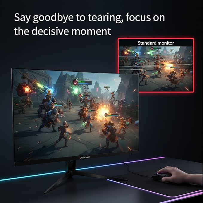 27 Inch Gaming Monitor, FHD 1920 x 1080, 240Hz Refresh Rate, Fast IPS Panel, 1ms Response Time, FreeSync & G-Sync Compatible, 100% sRGB, 16.70 Million Colors, HDMI & DP Ports (R27 Fury)