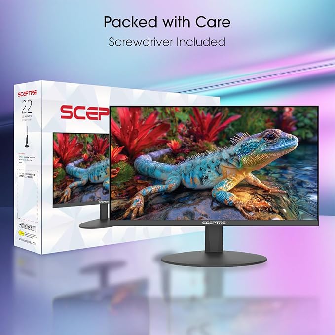 Sceptre New 22-inch Gaming Monitor up to 144Hz HDMI DisplayPort Build-in Speakers, Machine Black 2026 (E225W-FW144 Series)