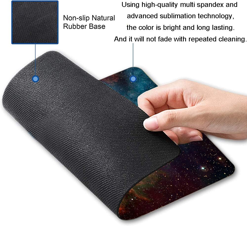 Mouse Pad, Galaxy Mouse Pad, Square Waterproof Mouse Pad Non-Slip Rubber Base MousePads for Office Laptop, 9.5"x7.9"x0.12" Inch(Blue Galaxy)