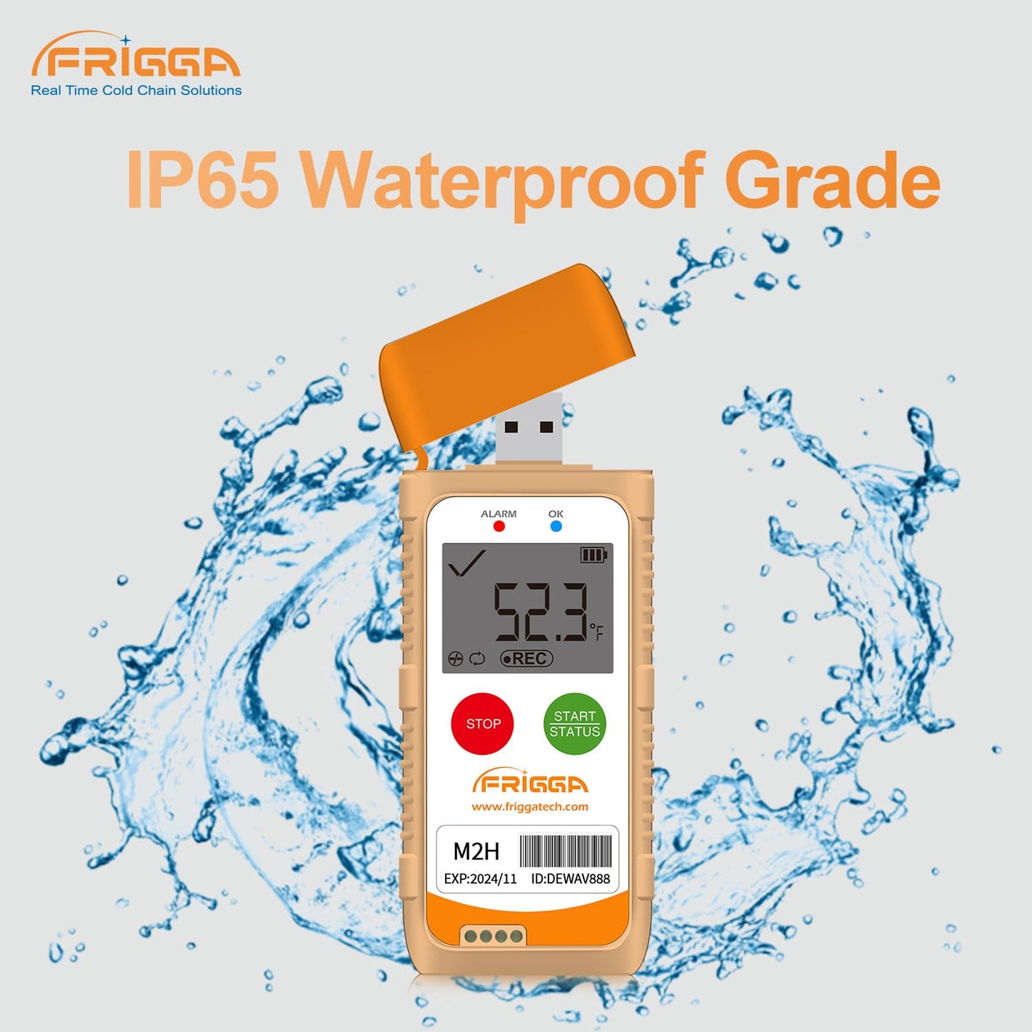 Frigga M2H 10 Pack Reusable Temperature Humidity Data Logger USB Digital Refrigerator Thermometer Multi-Use Temperature Recorder High Accuracy 28800 Points PDF CSV Report