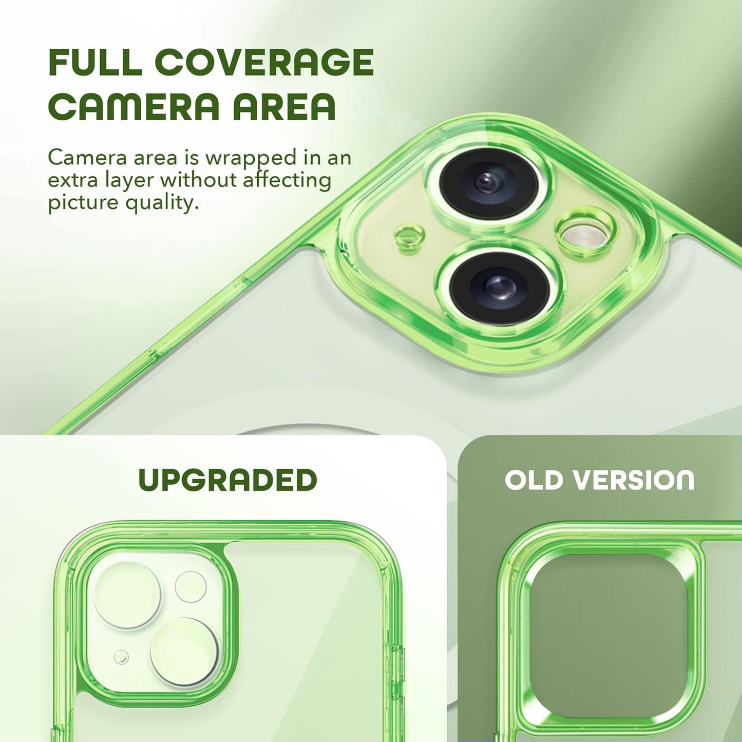 Magnetic for iPhone 15 Plus Case, Compatible with MagSafe, Built-in Privacy Screen Protector and Camera Protection, Anti Spy Full Body Dustproof Shockproof Hard Phone Case 6.7", Bright Green