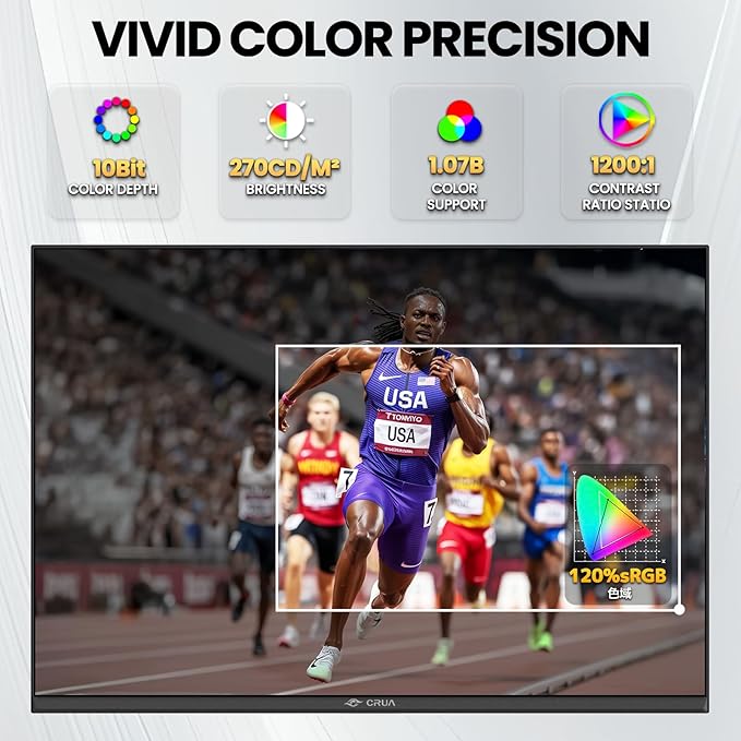 CRUA 28'' Monitor, 4K UHD+(3840×2560P)IPS 60Hz Computer Monitors, 15:10 Aspect Ratio, 10Bit Color, Built-in Speakers, Ultra-Clear PC Display Support HDMI 2.0 & DP1.4, Type-C Port, Wall Mountable–Black