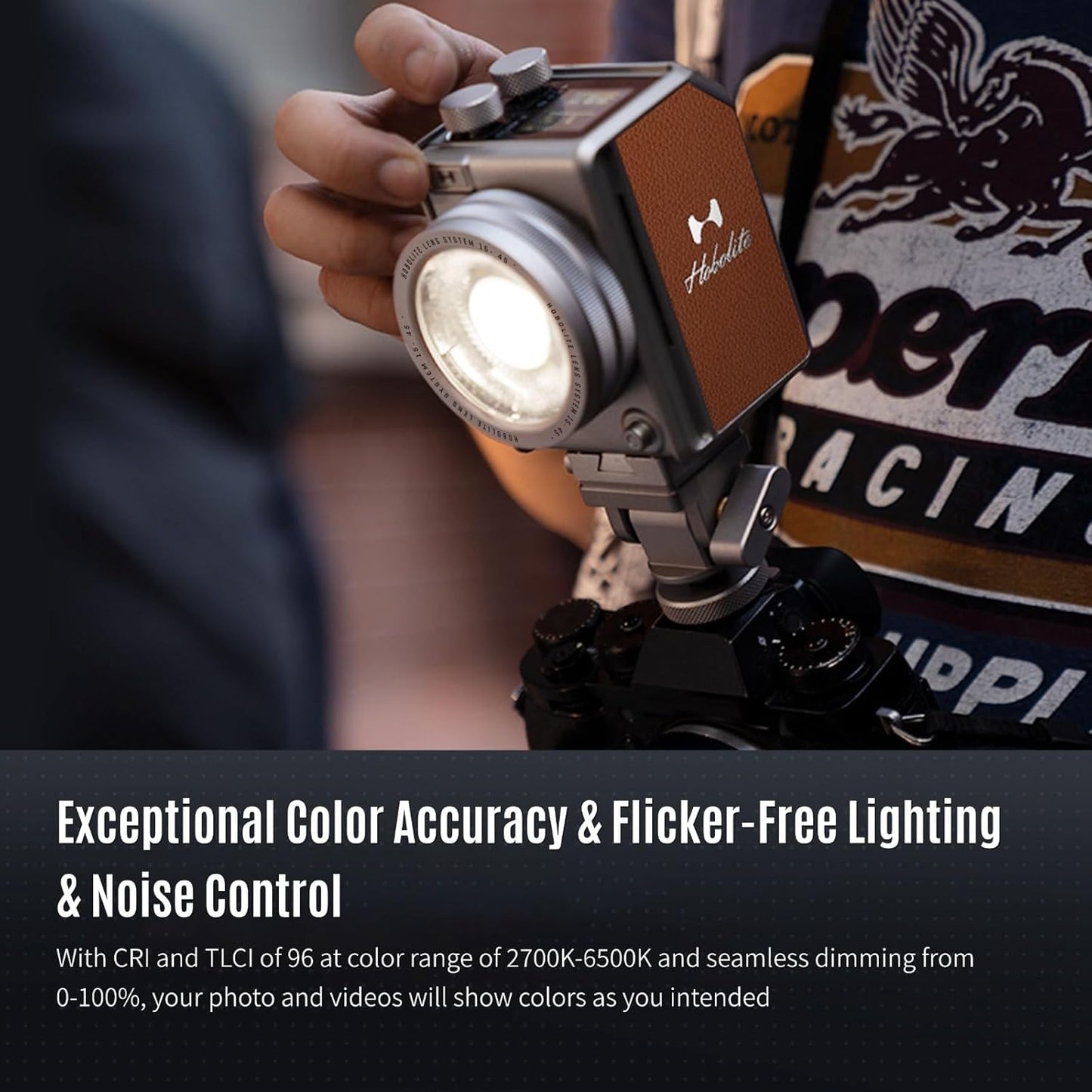 Harlowe Portable Mini LED Photography Lighting Creator Kit, 20W Travel Studio Light for Photoshooting and Video Recording, Bi-Color 2700K-6500K CRI/TLCI 96+ on Camera Light