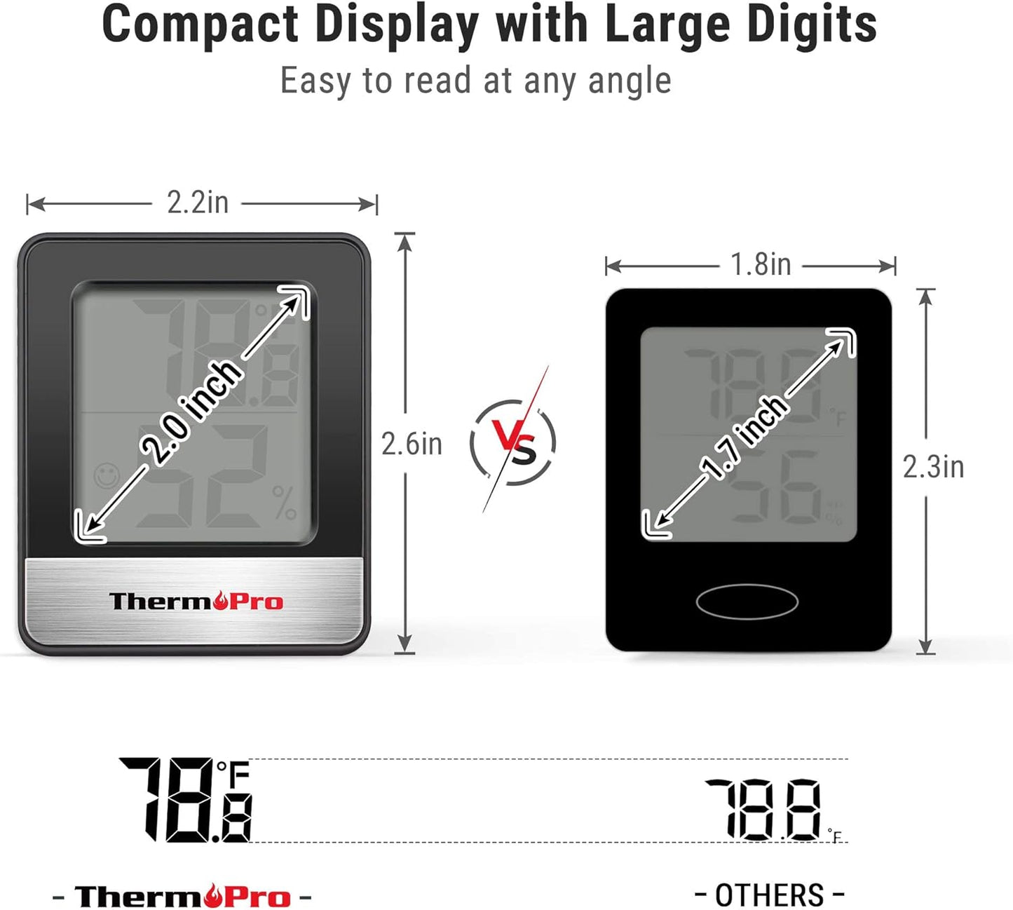 ThermoPro TP49 Digital Hygrometer Indoor Thermometer Humidity Meter Room Thermometer with Temperature and Humidity Monitor Mini Hygrometer Thermometer