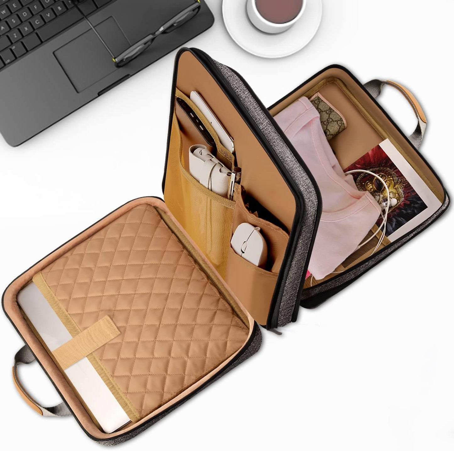 ZINZ Slim Expandable Laptop Case 15.6 Inch Sleeve Upgraded Protective Durable Recycled Carrying Case Compatible with MacBook 15" & 16" and Most 15" 15.6" 16" Notebook,D01G03