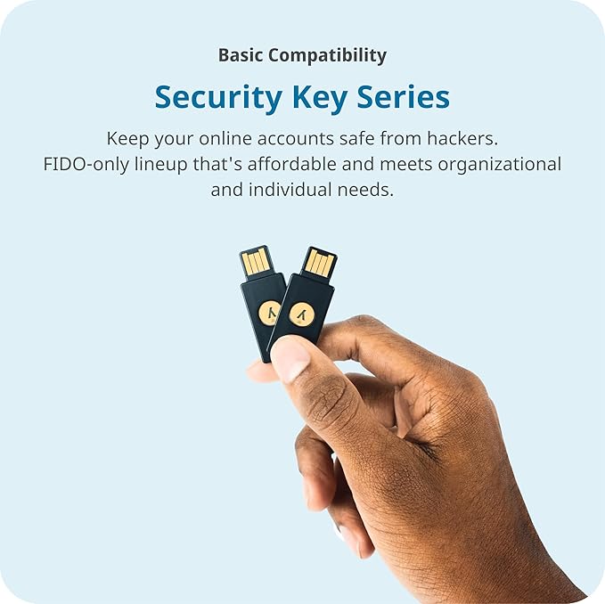 Yubico - Security Key C NFC - Basic Compatibility - Multi-Factor authentication (MFA) Security Key and passkey, Connect via USB-C or NFC, FIDO Certified