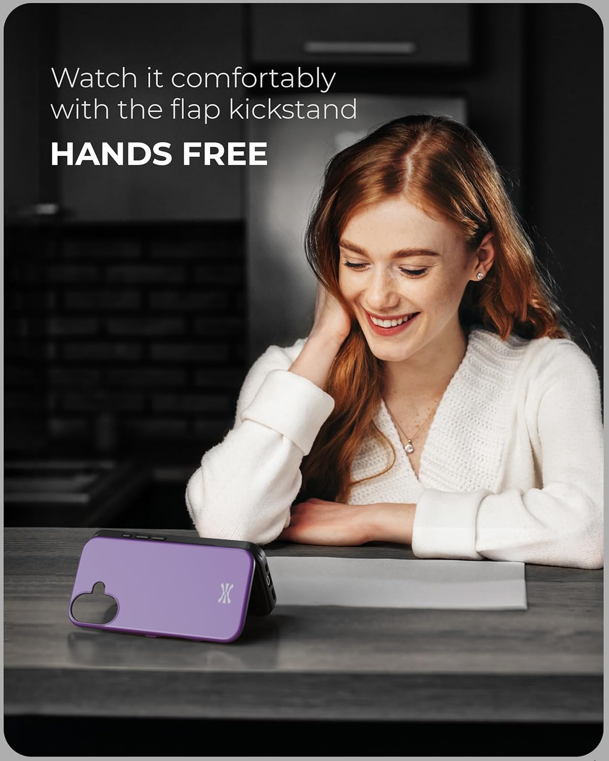 TORU CX Slim for iPhone 16 Case Wallet | Protective Shockproof Heavy Duty Cover with Hidden Card Holder & Card Slot | Mirror & Wrist Strap Included - Purple