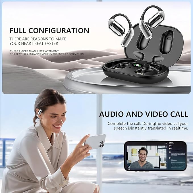 Translation Earbuds Real Time - AI 144 Language Translator Earbuds, Audifonos Traductores Inglés Español, 3-in-1 Translating Device, Translate Ear Buds for Travel Business Learning with Charging Case