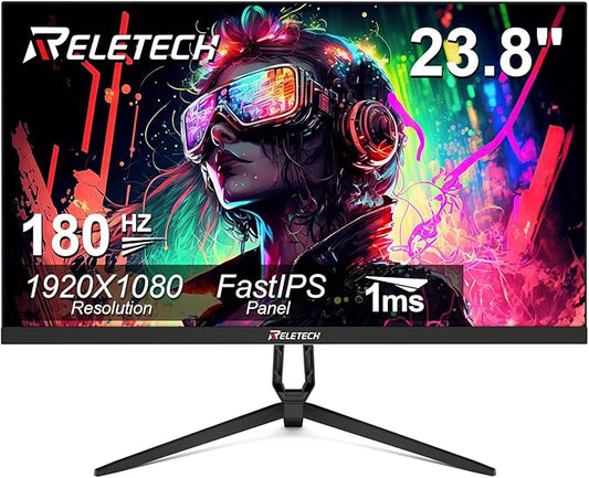 23.8-inch 180Hz Gaming Monitor,Full HD (1920 x 1080),100% sRGB Fast-IPS Panel Computer Monitor, VESA 75 * 75mm Compatible, 1000:1 Contrast Ratio, HDMI & DP & USB Ports (R23 Blitz)