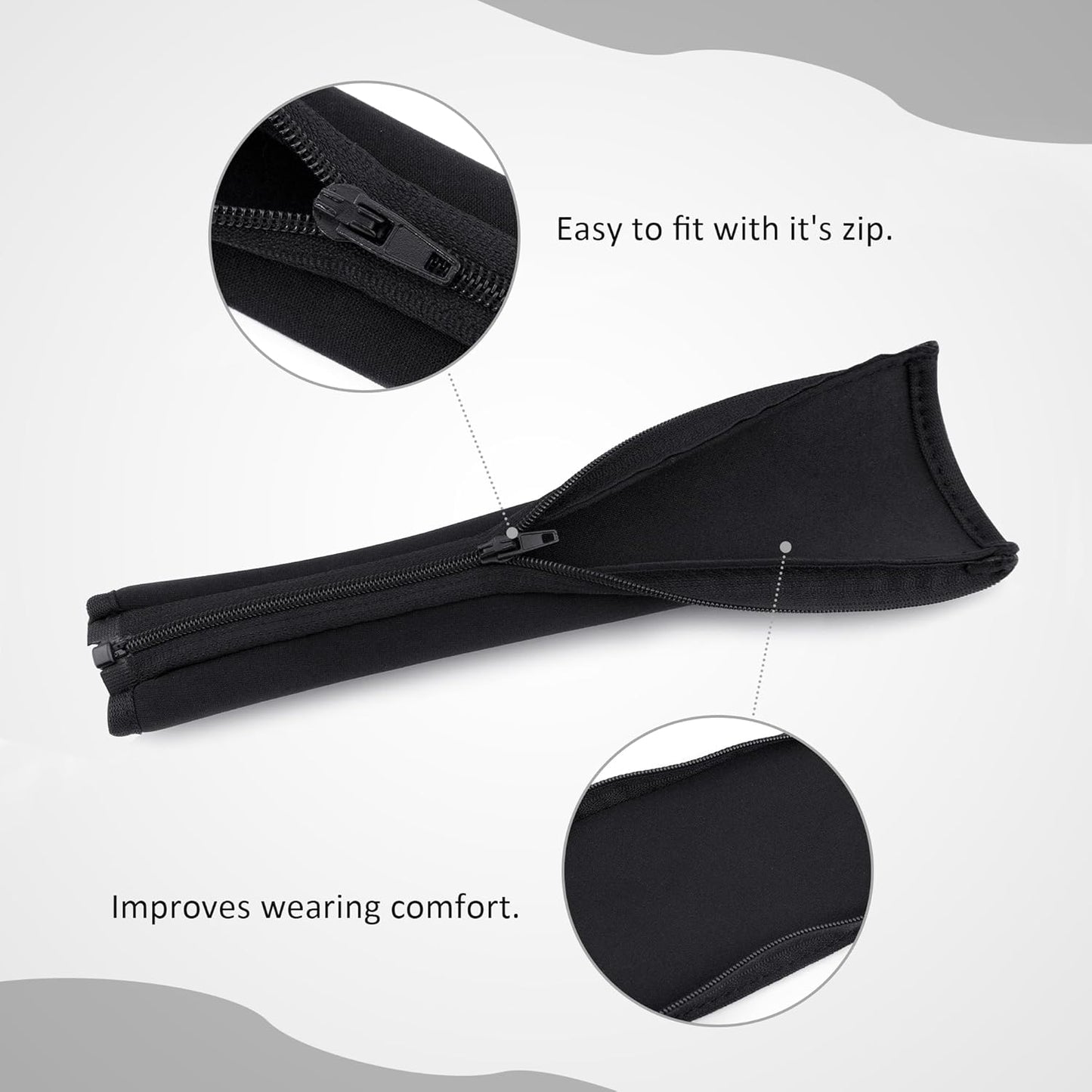 BlingKingdom Headphone Headband Cover Headphones Replacement Band Headband Protector with Zipper (Black)