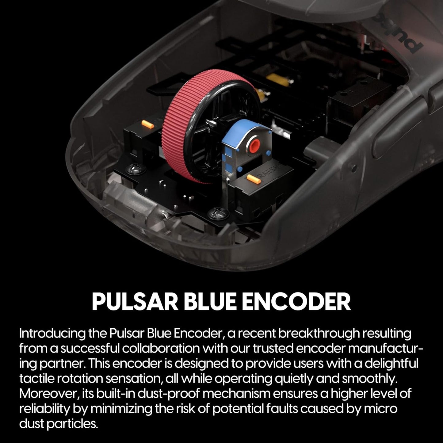 Pulsar Gaming Gears - Super Clear Limited Edition: X2H Wireless Gaming Mouse, Symmetrical, Ultra Lightweight 1.90 oz (54g), PAW3395 26k DPI, Optical Switch (Medium, Clear Black)