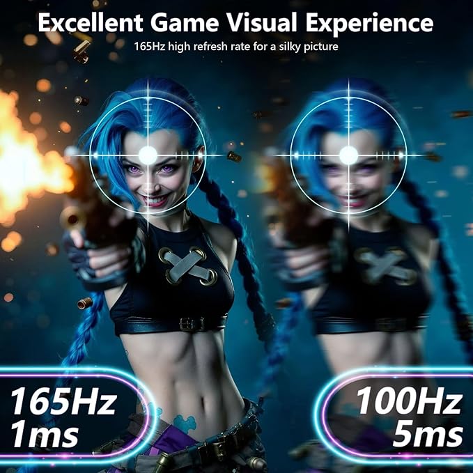 49 Inch Curved Ultrawide Gaming Monitor, 4k Monitor(3840x1080P), 165Hz, 1500R HDR10, 32:9, AMD FreeSync, 125% sRGB, HDMI/DP VESA100*100mm